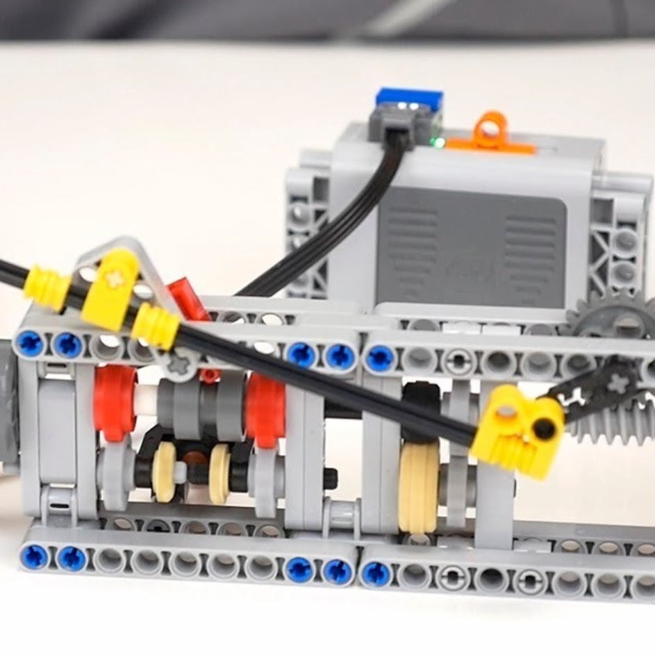 Lego Robot pieces being assembled
