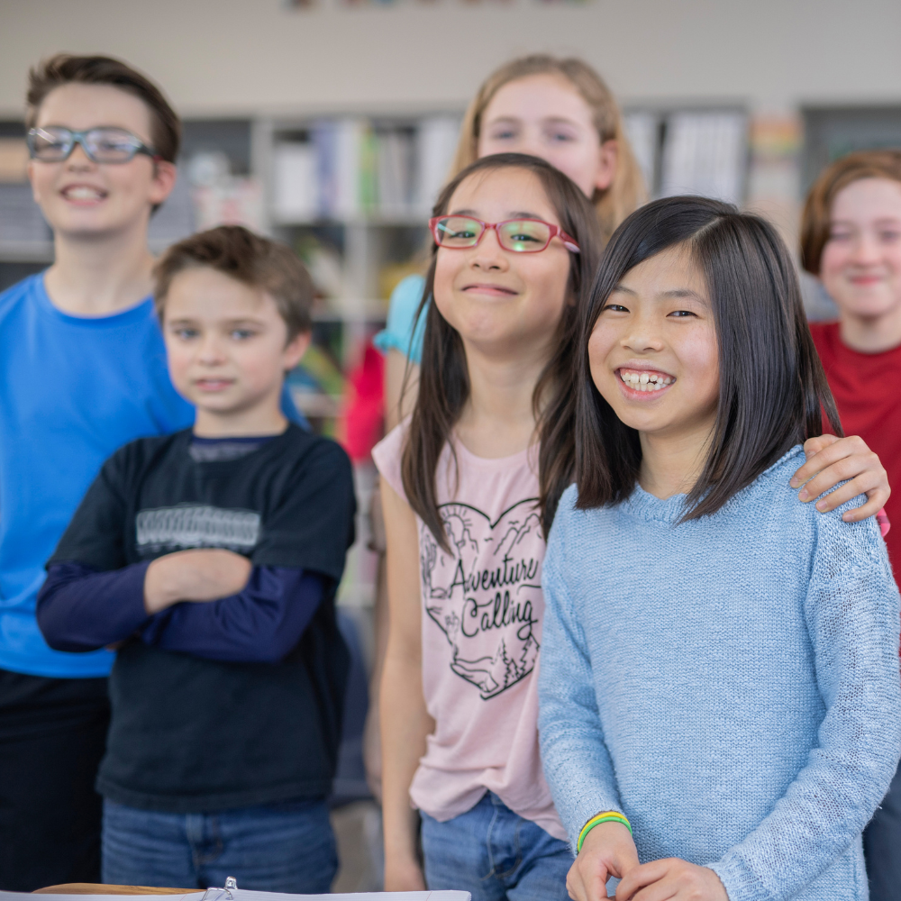 Students smiling at the camera